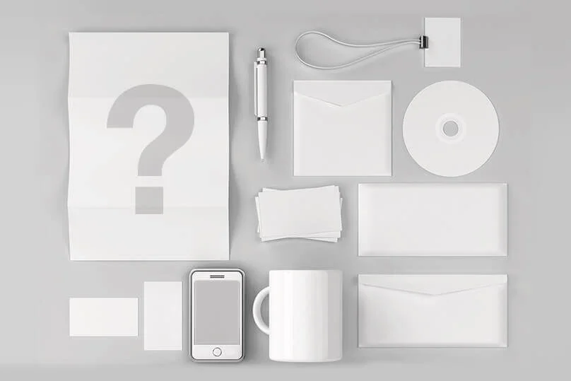 Various Marketing Materials In All White Color