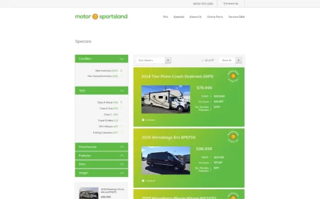 Motor Sportsland Specials Webpage