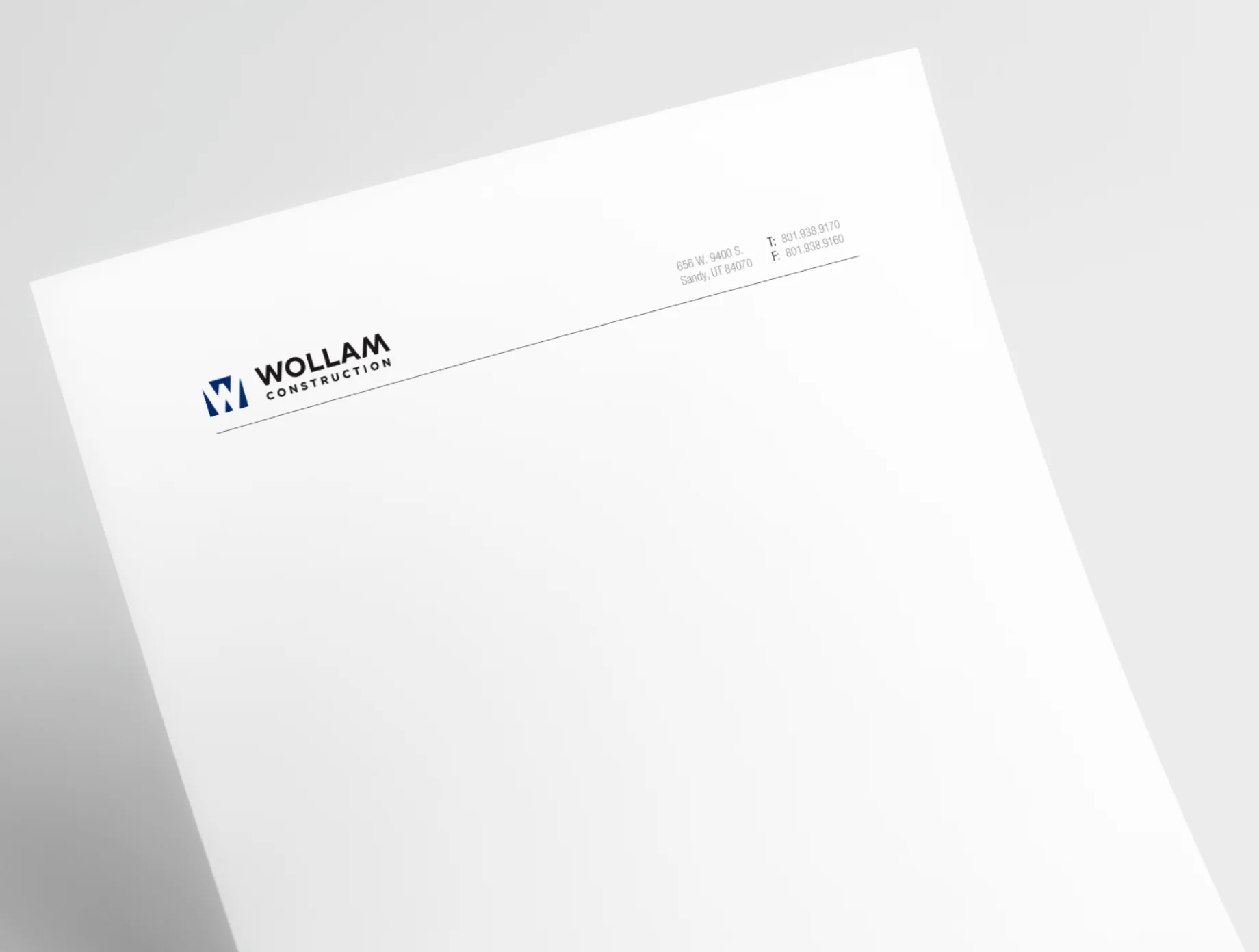 Wollam Construction Letterhead