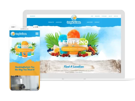 Tropical Sno Website On Mobile Device And Laptop