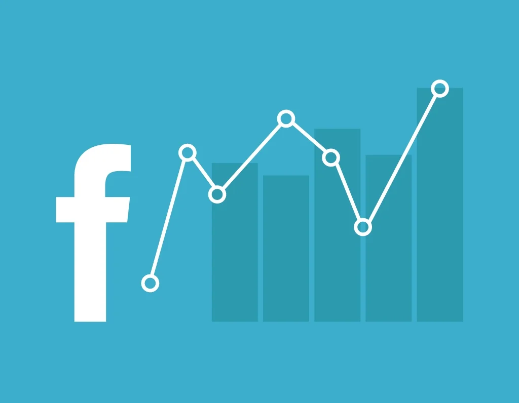 Facebook Logo Next To Bar Graph And Line Chart
