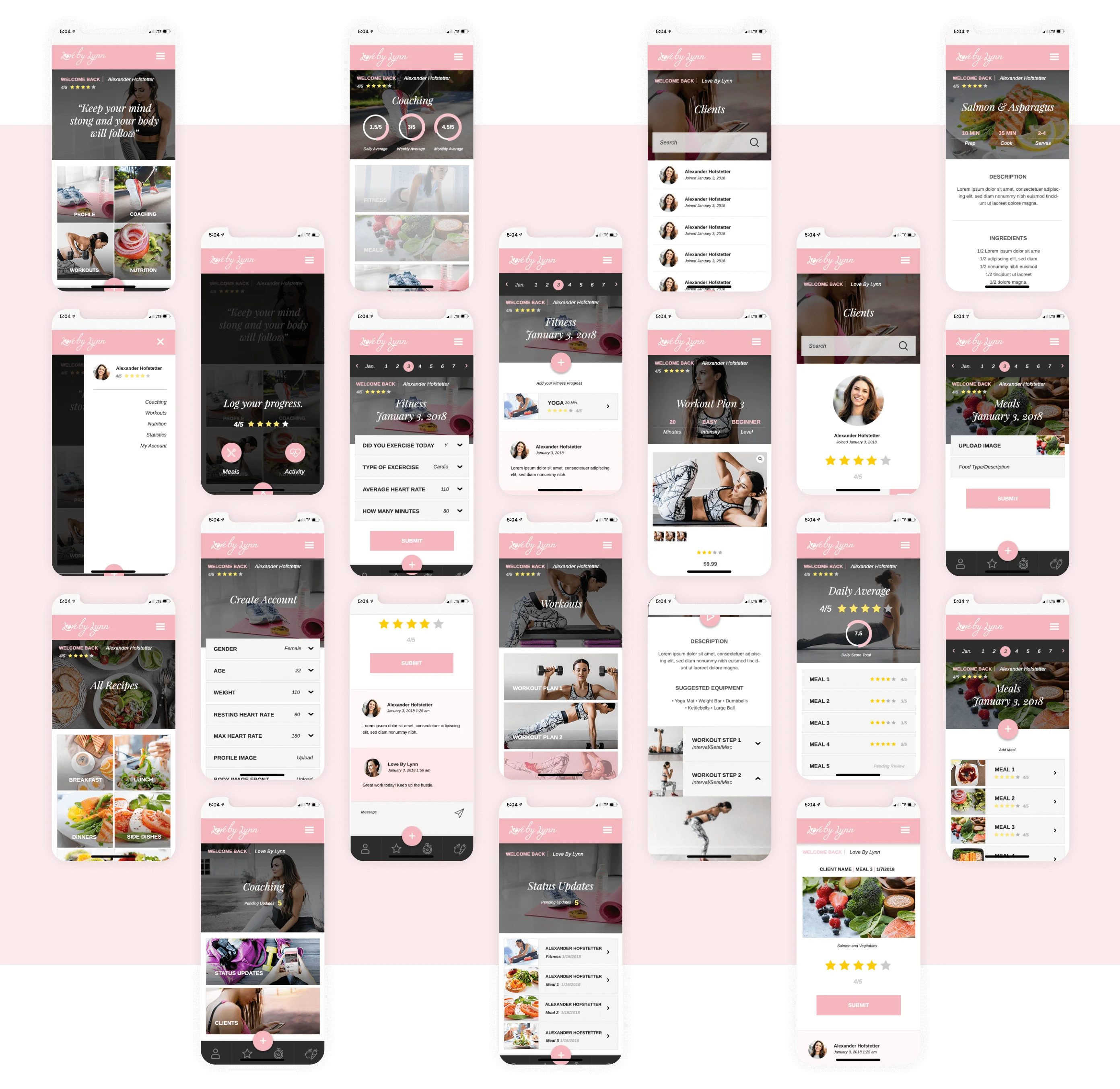 All Love By Lynn Web App Screens