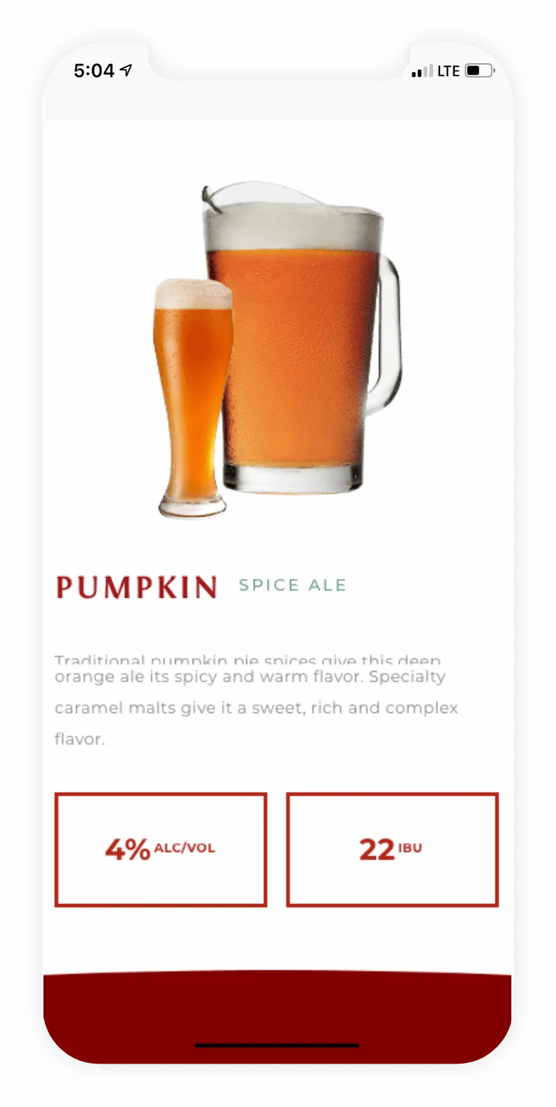 Bonneville Brewery Mobile Webpage