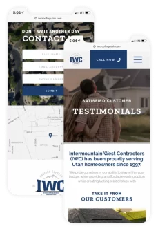 IWC Roofing Mobile Webpages