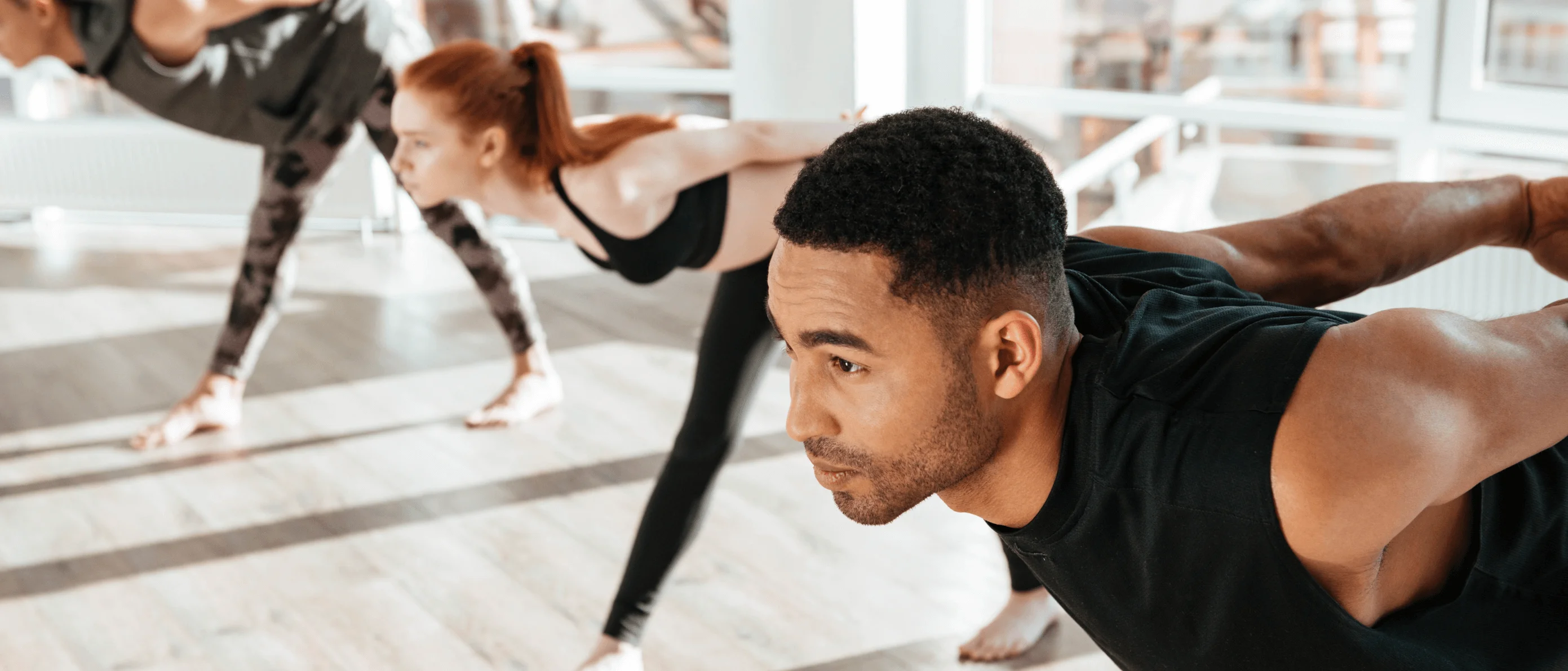 425 Fitness Imagery Of Gym Members Stretching In Unison