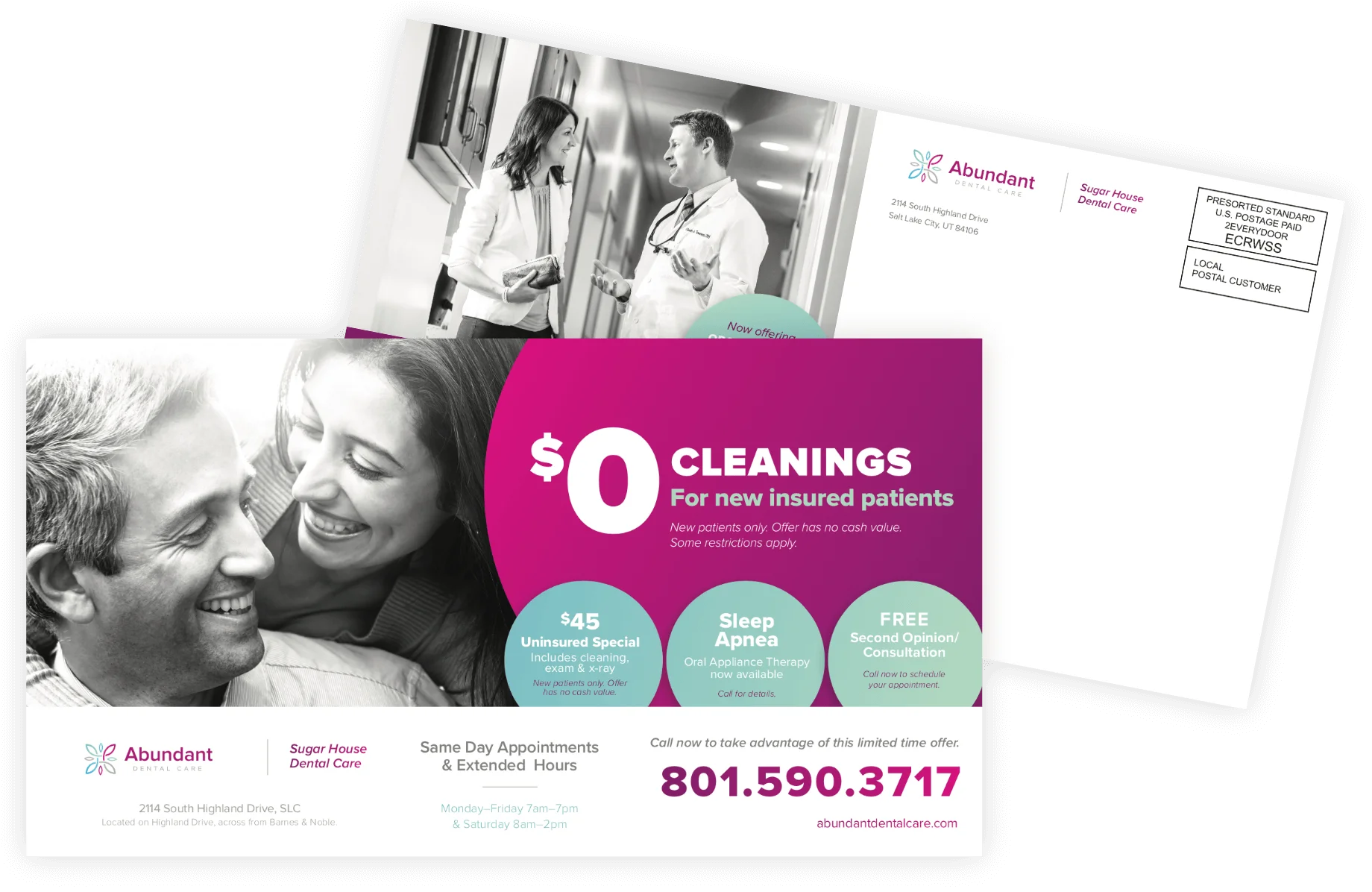 Abundant Dental Care Mailer Design