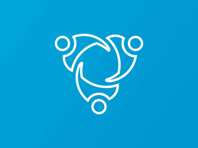 Auric Echo Iconography People Holding Hands In A Circle With Blue Background