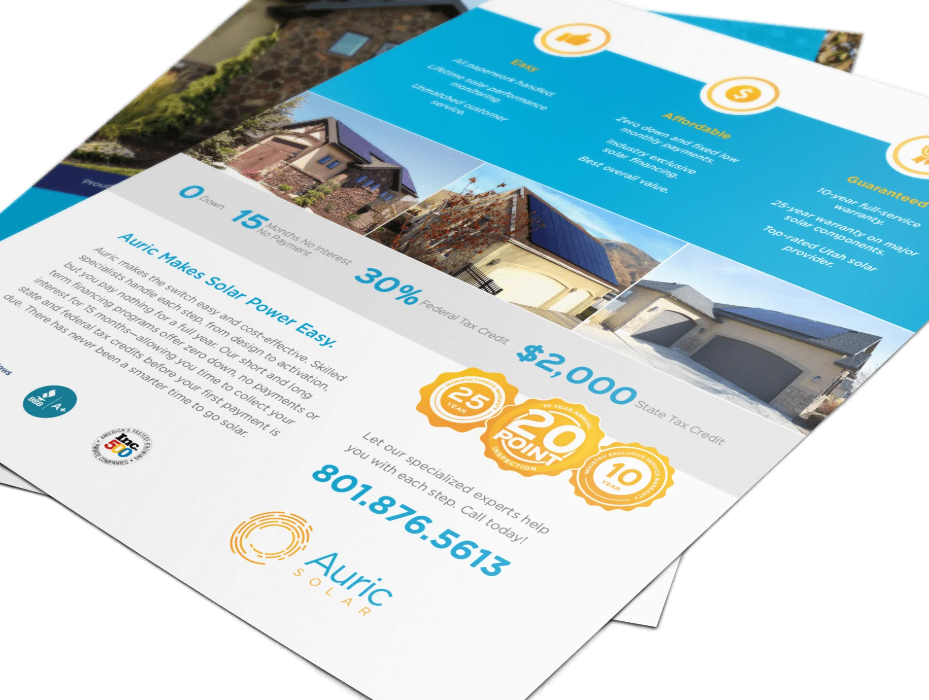 Auric Solar Sales Collateral