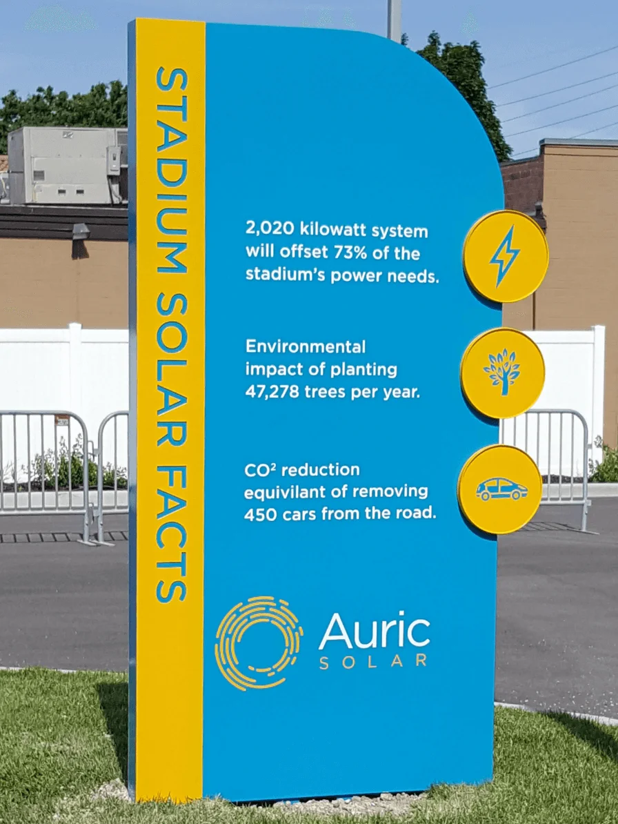 Auric Solar Stadium Solar Facts Sign