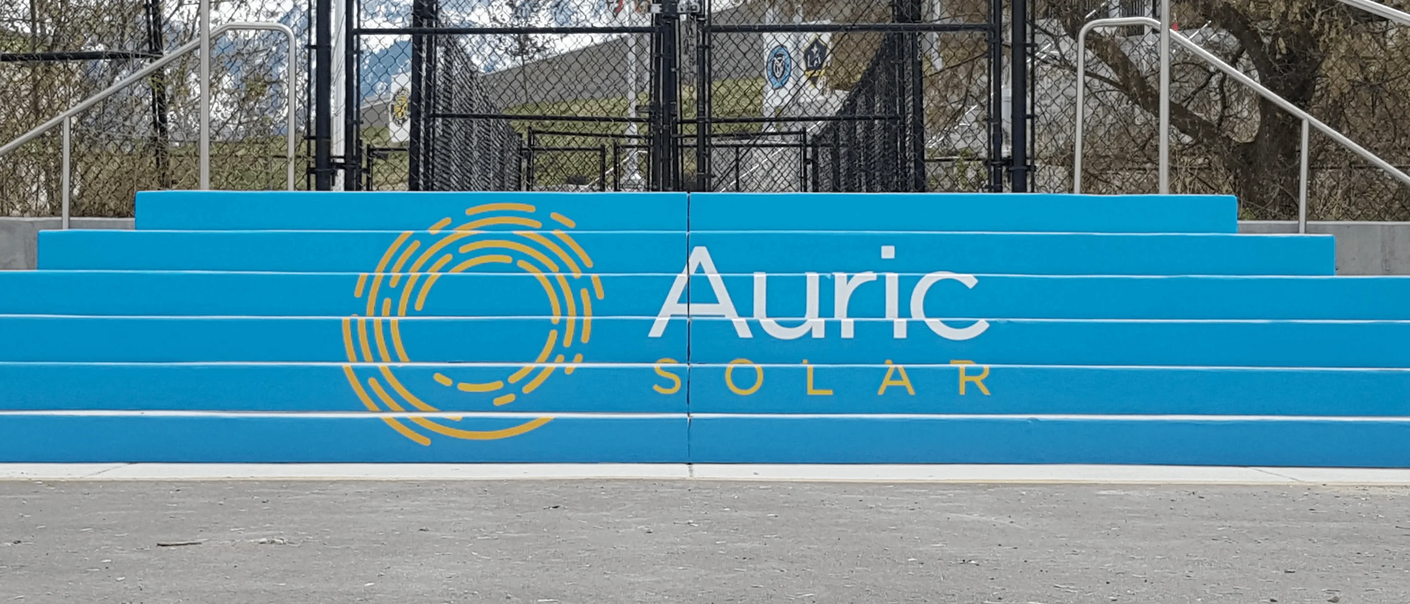 Auric Solo Logo Painted On Stairs