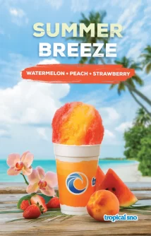 Tropical Sno Summer Breeze Flavor With Beach Background