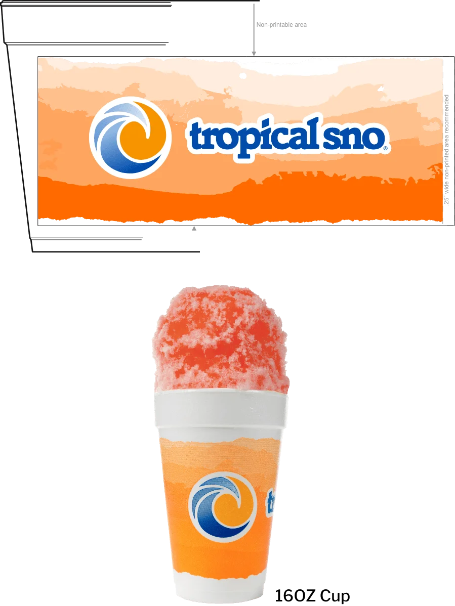 Tropical Sno Cup Graphics Orange