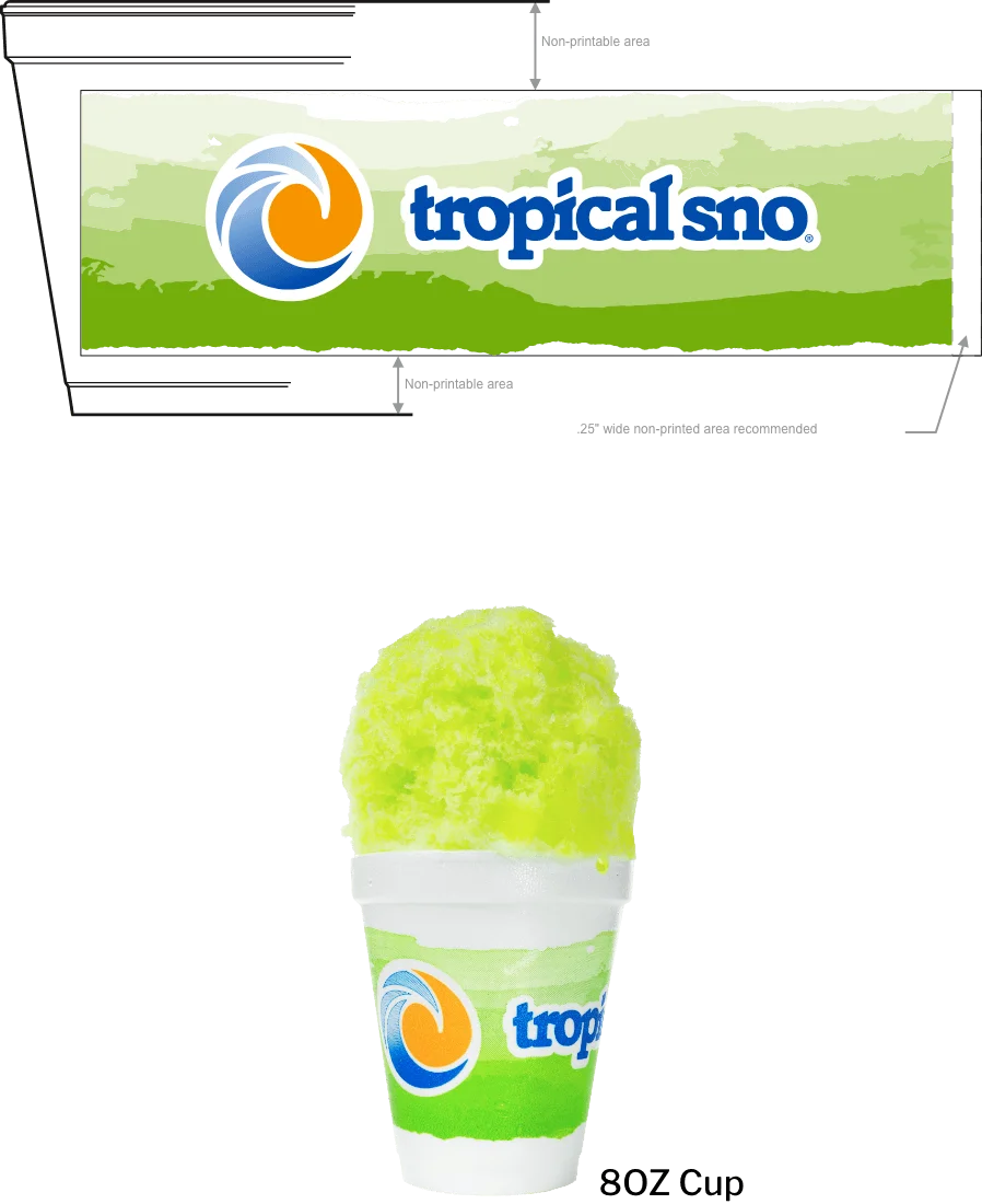 Tropical Sno Cup Graphics Green