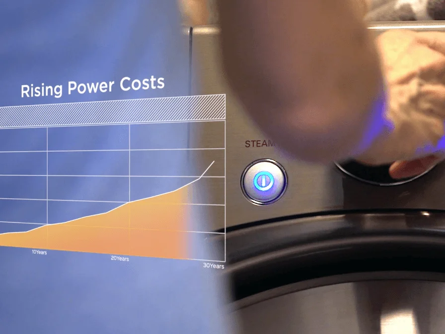 Auric Solar Commercial Graphic. Rising Power Costs.