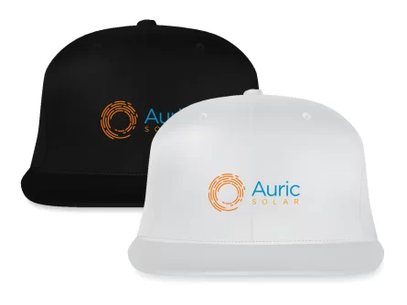 Black And White Hats With Auric Solar Branding