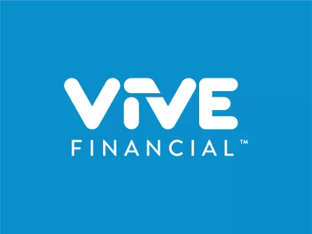 VIVE Financial Logo On Blue Background