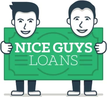 Nice Guys Loans Iconography Guys Holding Money With Nice Guys Loans Logo
