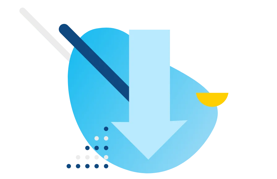 Complete Student Loans Iconography Arrow Pointing Down